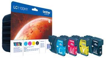 BROTHER Originál LC-1100 BK/C/M/Y HY Pack MFC-6490CW/DCP-6690CW - LC1100HYVALBP