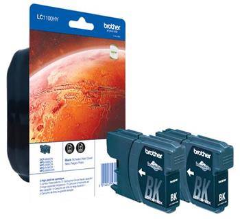 BROTHER Originál LC-1100 Black HY (2ks) MFC-6490CW/DCP-6690CW - LC1100HYBKBP2