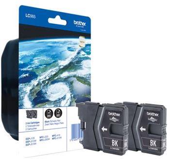 BROTHER Originál LC-985 Black (2ks) DCP-J125/J140W/J315W/J515W - LC985BKBP2