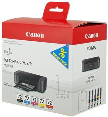 CANON Originál PGI-72 MBK/C/M/Y/R PACK PIXMA Pro 10 1640 + 3x 370-710 + 144 strán