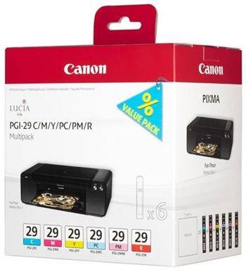 CANON Originál PGI-29 C/M/Y/PC/PM/R PACK PIXMA Pro 1 3x 1224 + 2x 1368 + 796 strán