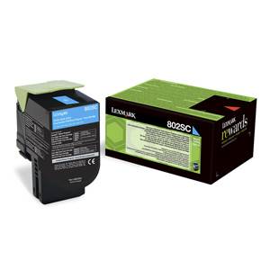 LEXMARK originál toner CX310/CX410/CX510 802SC CYAN 2K - 80C2SC0