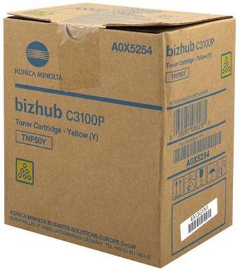 MINOLTA originál toner TNP50Y yellow Bizhub C3100P - A0X5254