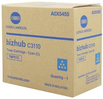 MINOLTA originál toner TNP51C cyan Bizhub C3110 - A0X5455