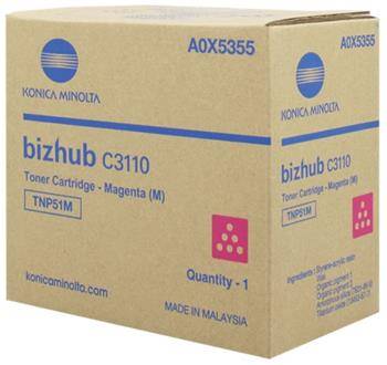 MINOLTA originál toner TNP51M magenta Bizhub C3110 - A0X5355
