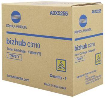 MINOLTA originál toner TNP51Y yellow Bizhub C3110 - A0X5255