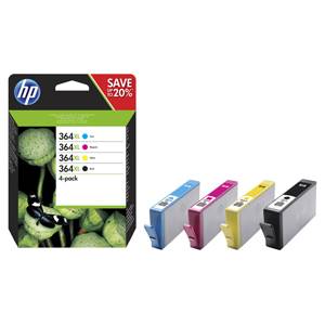 HP originá N9J73AE 4-pack No.364 čierna, azúrová, purpurová, žltá