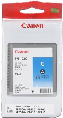 CANON Originál PFI-102C cyan iPF 500/510/600/605/610/650/655/700/710/720/750/755/760/765,