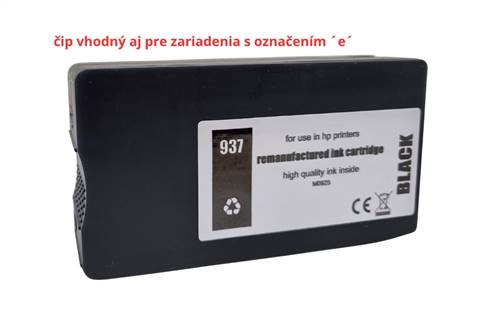 Renovovaná kazeta pre HP 937 /4S6W5NE s funkčným čipom Black Premium 1250 strán