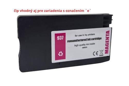 Renovovaná kazeta pre HP 937 /4S6W3NE s funkčným čipom Magenta Premium 800 strán